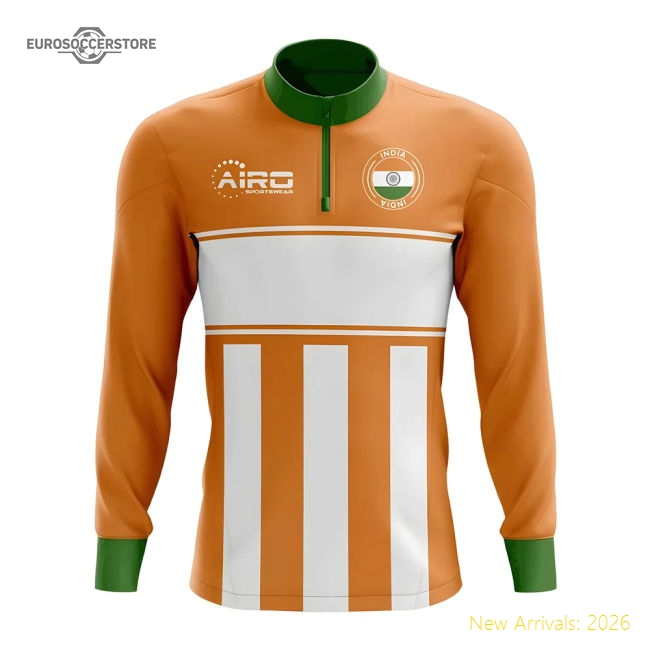 India Concept Football Half Zip Midlayer Top (Orange-White)-Vantage Point Soccer