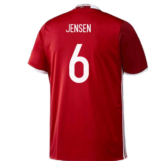Denmark 2016-17 Home Shirt ((Excellent) 3XL) (Jensen 6)-Vantage Point Soccer