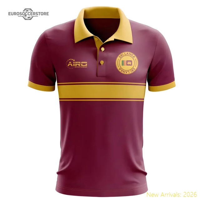 Sri Lanka Concept Stripe Polo Shirt (Maroon)-The Soccer Shirt Hub