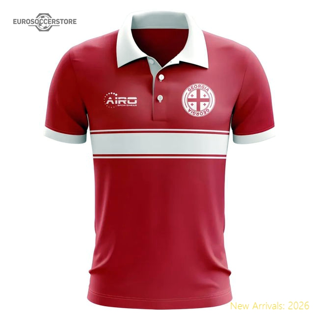 Georgia Concept Stripe Polo Shirt (Red)-Vantage Point Soccer