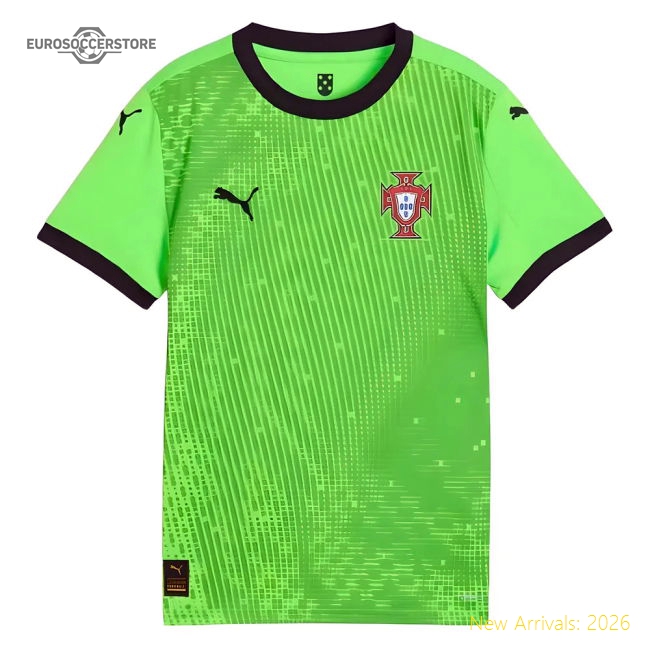 2025-2026 Portugal Home Goalkeeper Shirt (Green) - Kids-Vantage Point Soccer