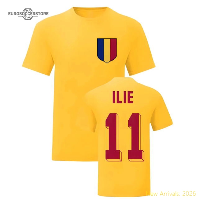 Adrian Ilie Romania National Hero Tee (Yellow)-Vantage Point Soccer