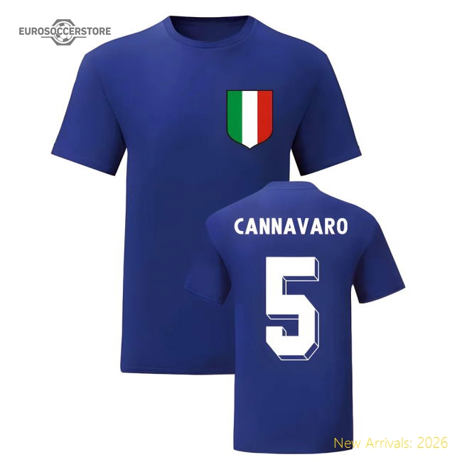 Fabio Cannavaro Italy National Hero Tee\'s (Blue)-Vantage Point Soccer