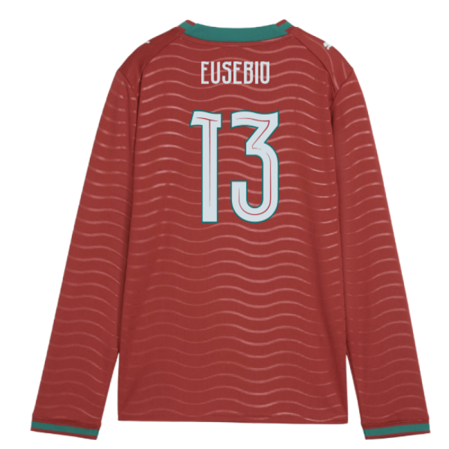2026-2027 Portugal Long Sleeve Home Shirt (Kids) (Eusebio 13)-Vantage Point Soccer