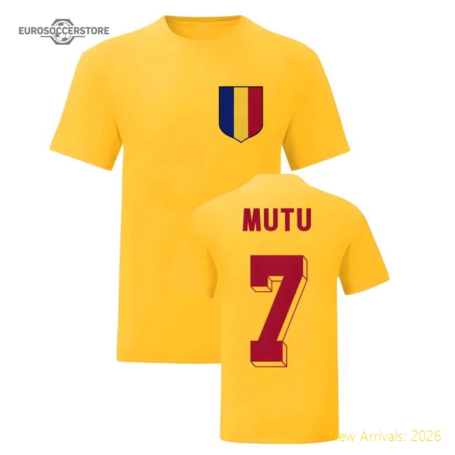 Adrian Mutu Romania National Hero Tee (Yellow)-Vantage Point Soccer