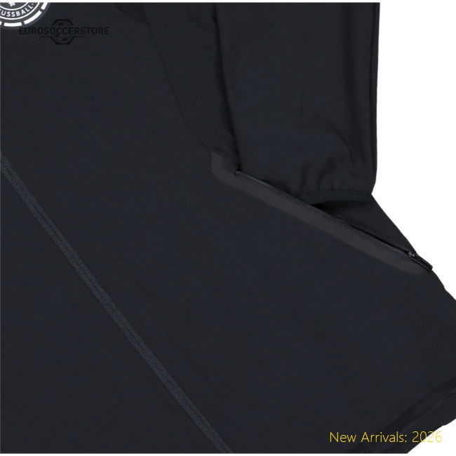 2026-2027 Germany Tiro Travel Full Zip Windbreaker (Black)-Vantage Point Soccer