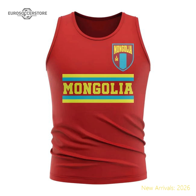 Mongolia Core Football Country Sleeveless Tee (Red)-Vantage Point Soccer