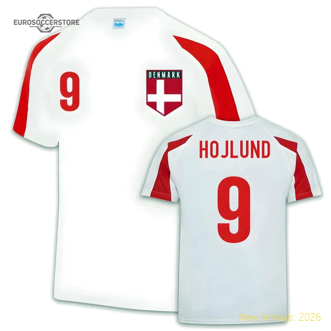 Denmark Sports Training Jersey (Rasmus Hojlund 9)-Vantage Point Soccer