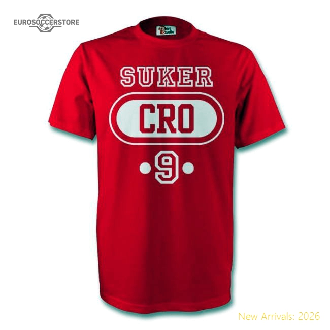 Davor Suker Croatia Cro T-shirt (red) - Kids-Vantage Point Soccer