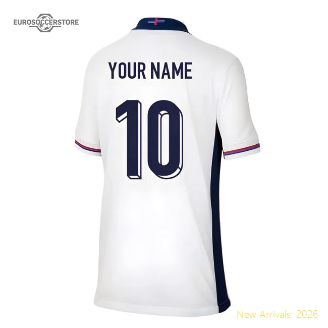 2024-2025 England Home Shirt (Kids) (Your Name)-Vantage Point Soccer