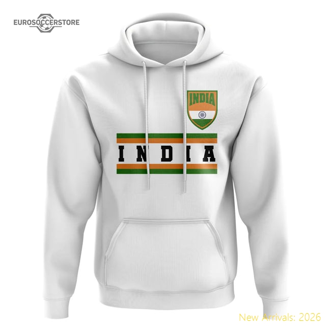 India Core Football Country Hoody (White)-Vantage Point Soccer