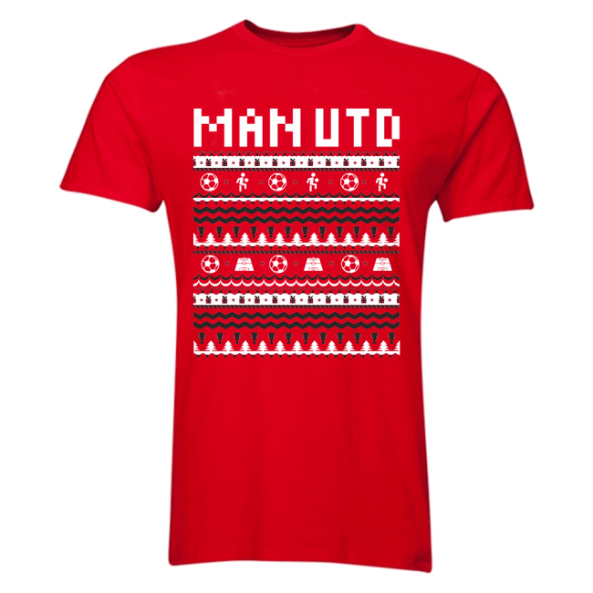 Man Utd Christmas T-Shirt (Red) - Kids-Vantage Point Soccer