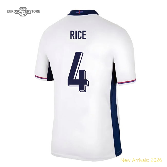 2024-2025 England Home Shirt (Rice 4)-Football Shirts Shop