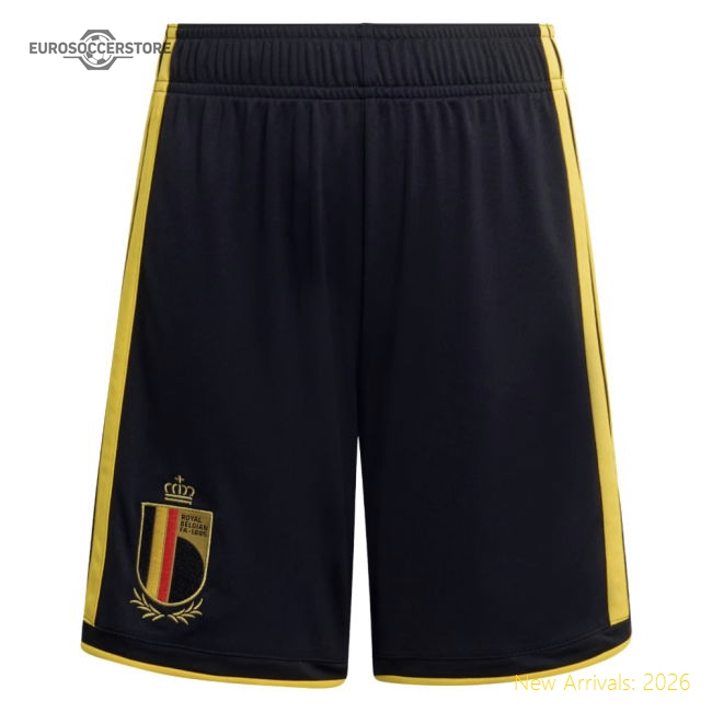 2026-2027 Belgium Home Shorts (Black) - Kids-Vantage Point Soccer
