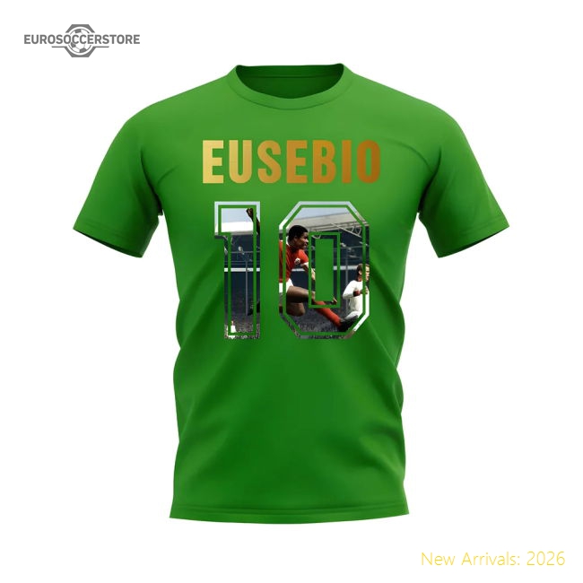 Eusebio Name And Number Portugal T-Shirt (Green)-Vantage Point Soccer