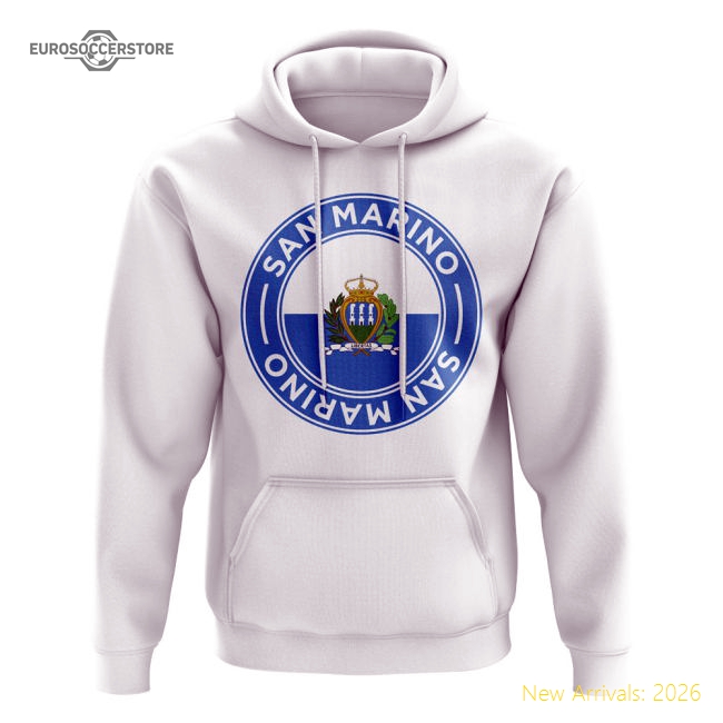 San Marino Football Badge Hoodie (White)-Vantage Point Soccer