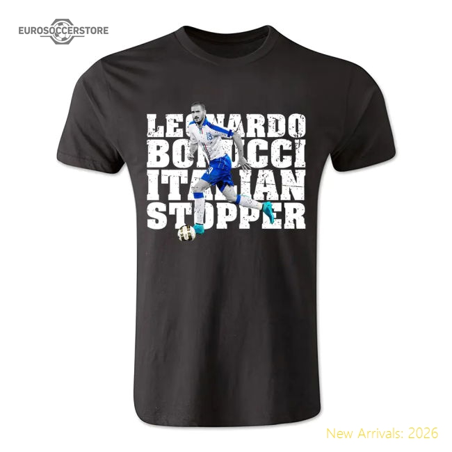 Leonardo Bonucci Italian Stopper T-Shirt (Black) - Kids-Vantage Point Soccer