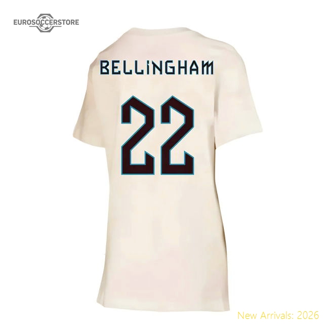 2022-2023 England Crest Tee (White) - Kids (Bellingham 22)-Vantage Point Soccer