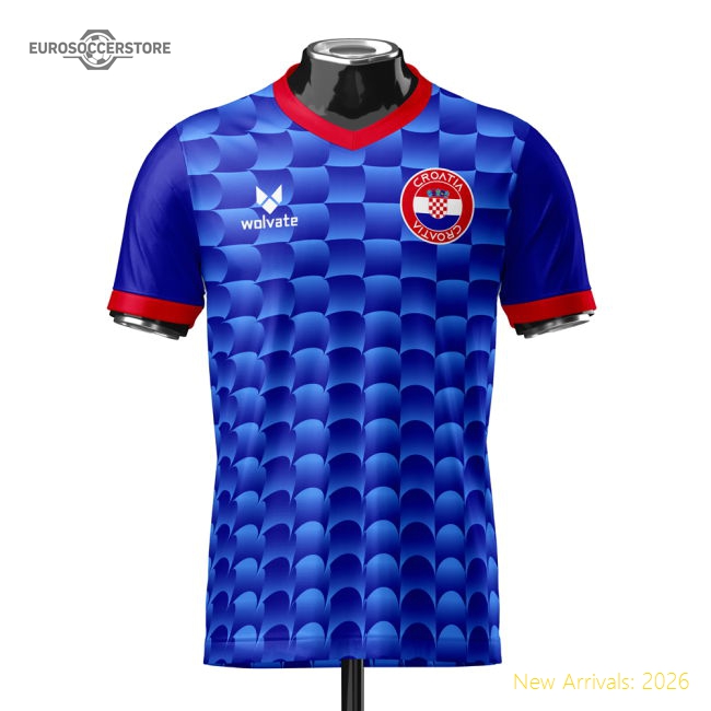 Croatia Heritage Football Jersey Blue (Wolvate) Adult Short Sleeve-Vantage Point Soccer