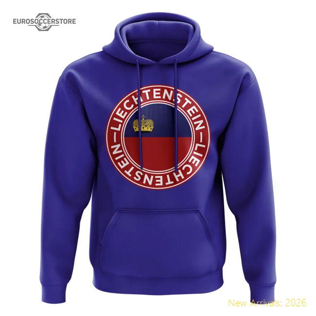 Liechtenstein Football Badge Hoodie (Royal)-Football Shirts Shop