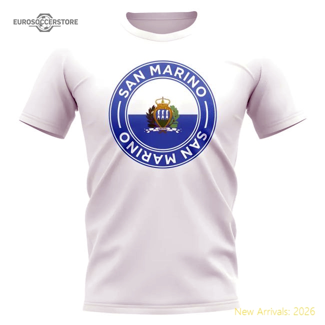 San Marino Football Badge T-Shirt (White)-Vantage Point Soccer