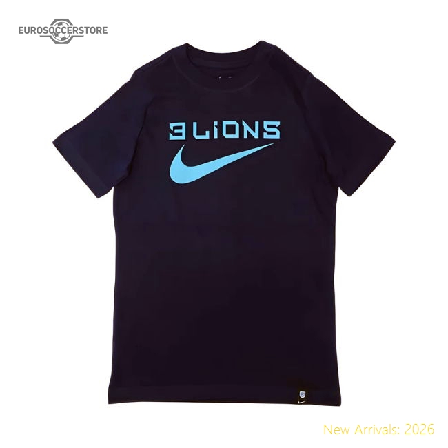2022-2023 England Three Lions Tee (Navy) - Kids-Vantage Point Soccer