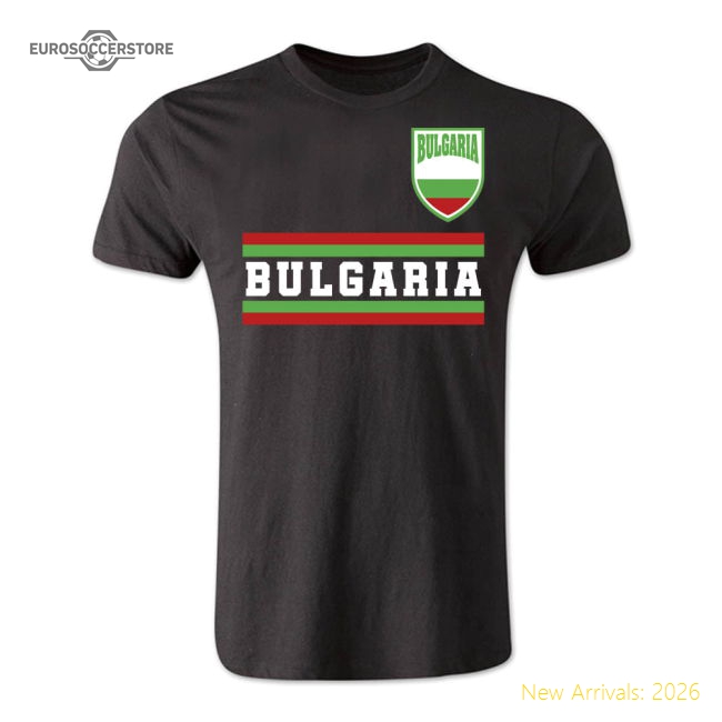 Bulgaria Core Football Country T-Shirt (Black)-Vantage Point Soccer
