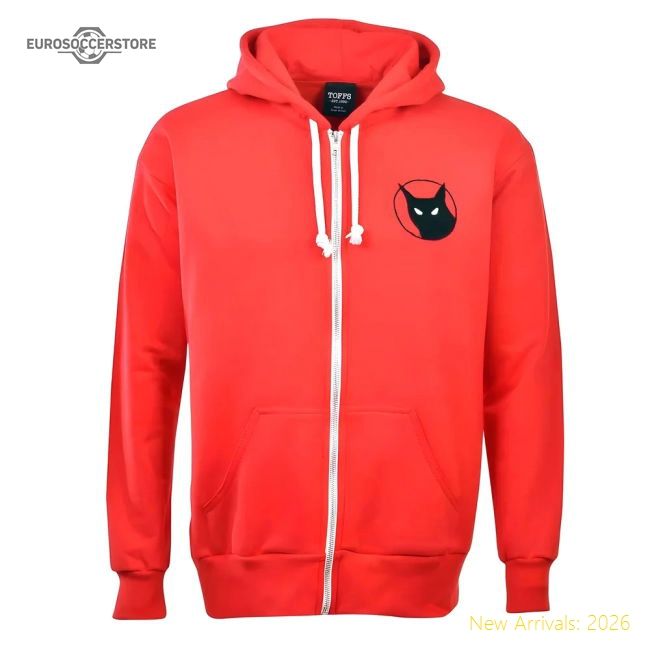 Sunderland Black Cat Zipped Hoodie - Red-Vantage Point Soccer