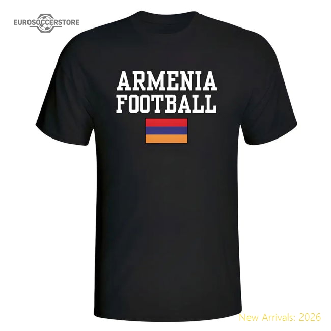 Armenia Football T-Shirt - Black-Vantage Point Soccer