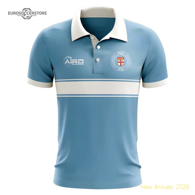 Fiji Concept Stripe Polo Shirt (Sky)-Vantage Point Soccer