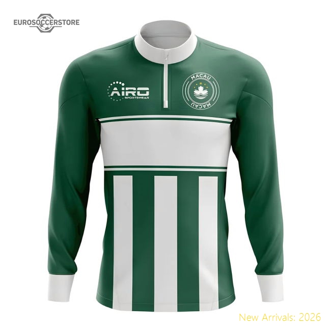 Macau Concept Football Half Zip Midlayer Top (Green-White)-Vantage Point Soccer