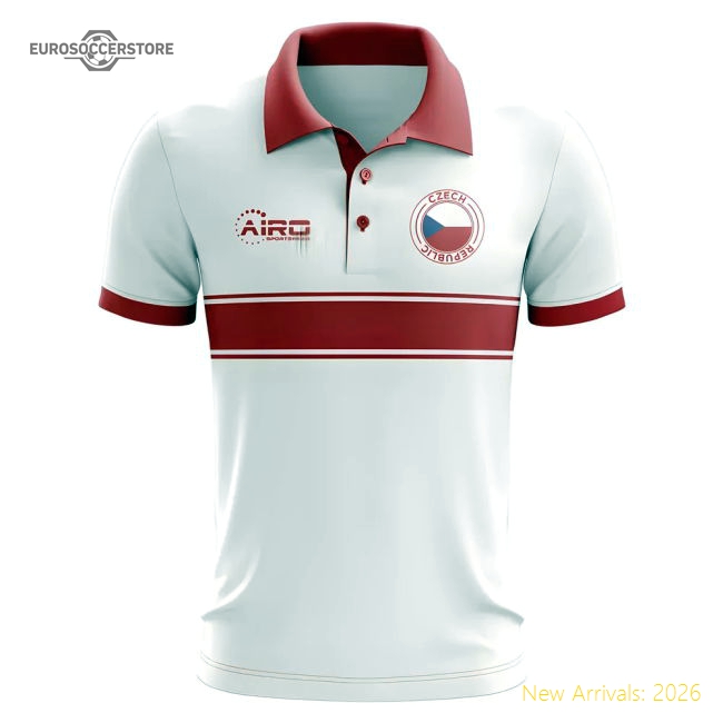 Czech Republic Concept Stripe Polo Shirt (White)-Vantage Point Soccer