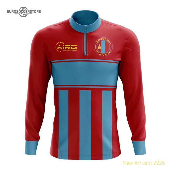 Mongolia Concept Football Half Zip Midlayer Top (Red-Blue)-Vantage Point Soccer