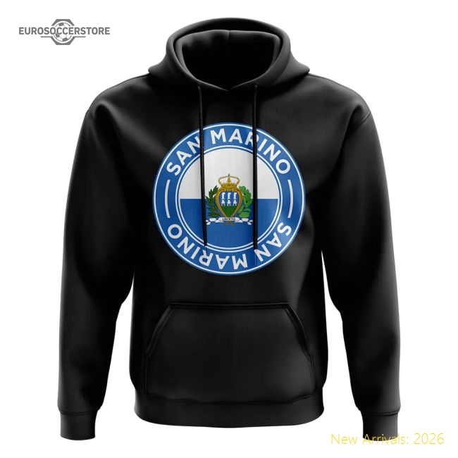 San Marino Football Badge Hoodie (Black)-Vantage Point Soccer