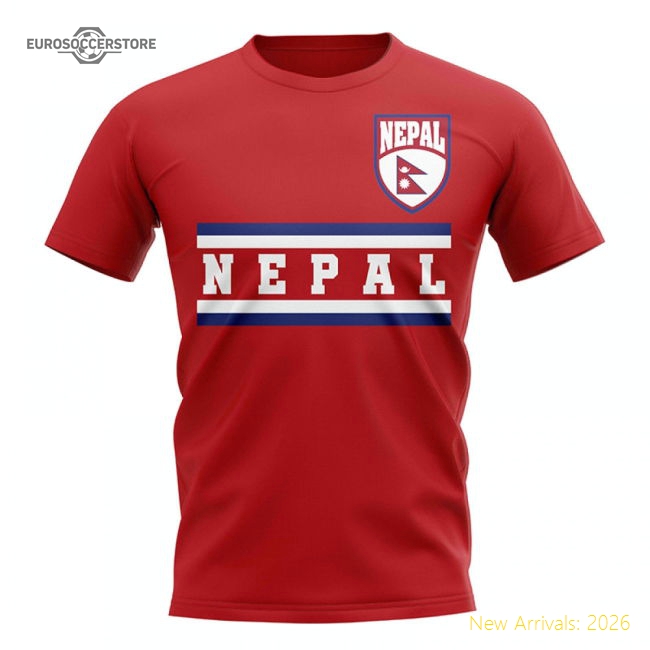 Nepal Core Football Country T-Shirt (Red)-Vantage Point Soccer