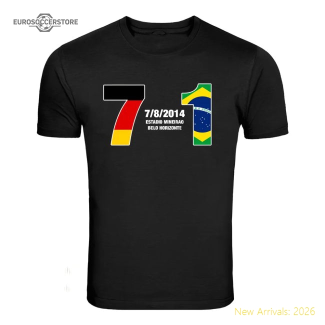 Germany 7 Brazil 1 T-Shirt (Black)-Vantage Point Soccer