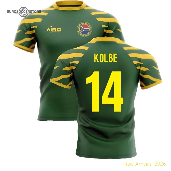 2025-2026 South Africa Springboks Home Concept Rugby Shirt (Kolbe 14)-Football Shirts Shop