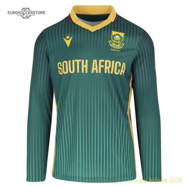 2025-2026 CSA Proteas Match Day ODI Long Sleeve Cricket Shirt-Football Shirts Shop