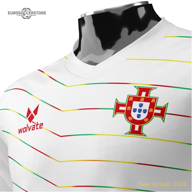 Portugal Heritage Football Jersey White (Wolvate) Adult Short Sleeve-Vantage Point Soccer