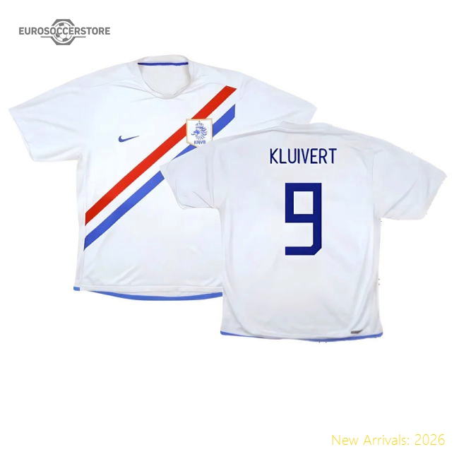Holland 2006-08 Away Shirt ((Very Good) S) (Kluivert 9)-Football Jersey Hub