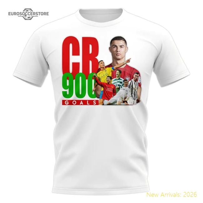 Cristiano Ronaldo 900 Goals T-Shirt (White)-Vantage Point Soccer