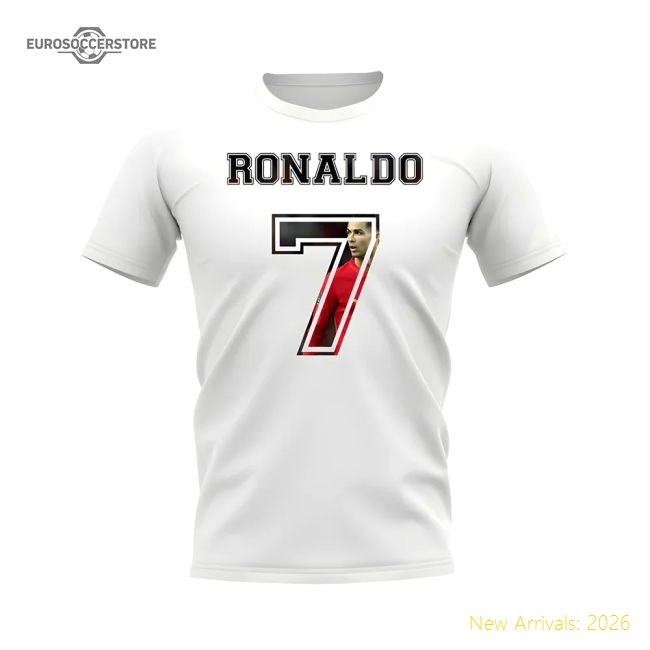 Cristiano Ronaldo Portugal 7 T-Shirt (White)-Vantage Point Soccer
