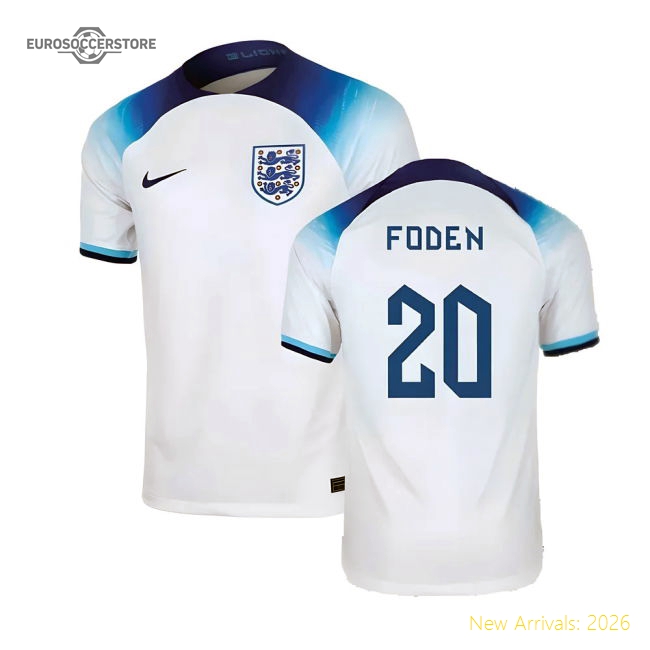 2022-2023 England Home Shirt (Foden 20)-Football Shirts Shop