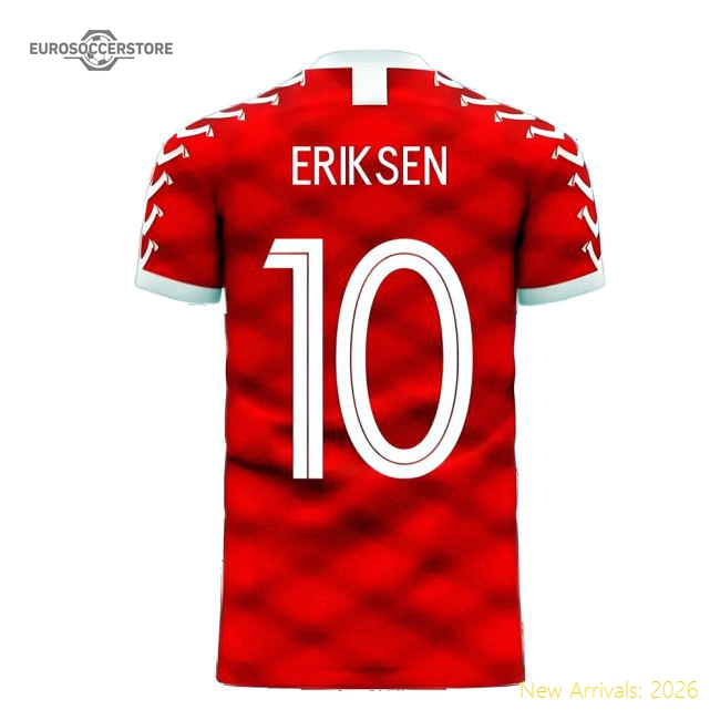 Denmark 2025-2026 Home Concept Football Kit (Viper) (ERIKSEN 10)-Vantage Point Soccer