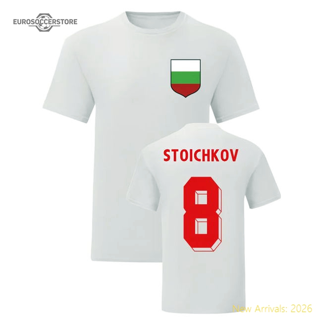 Hristo Stoichkov Bulgaria National Hero Tee (White)-Vantage Point Soccer