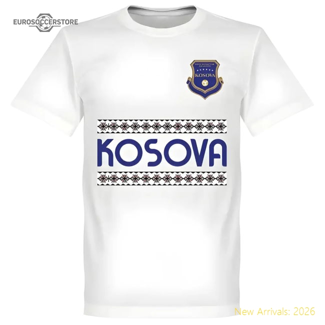 Kosovo Team T-Shirt - White-Football Shirts Shop