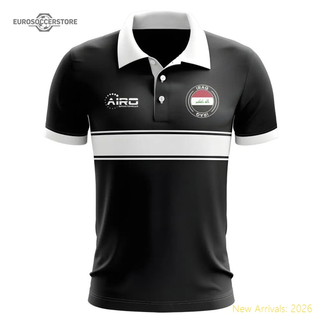Iraq Concept Stripe Polo Shirt (Black)-Vantage Point Soccer