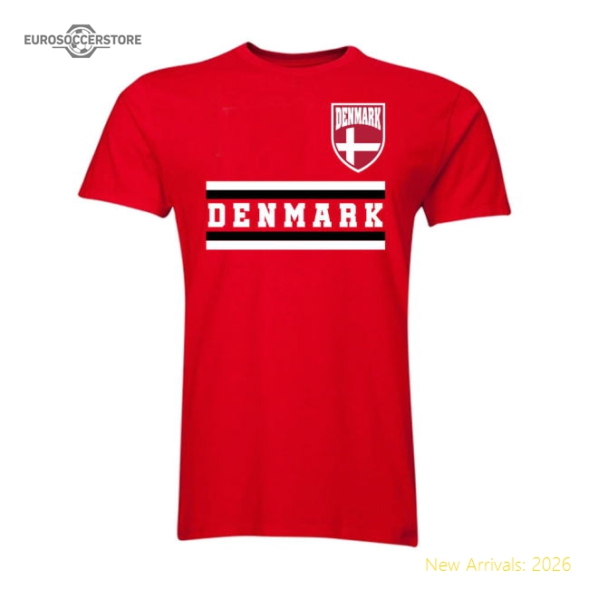 Denmark Core Football Country T-Shirt (Red)-Vantage Point Soccer