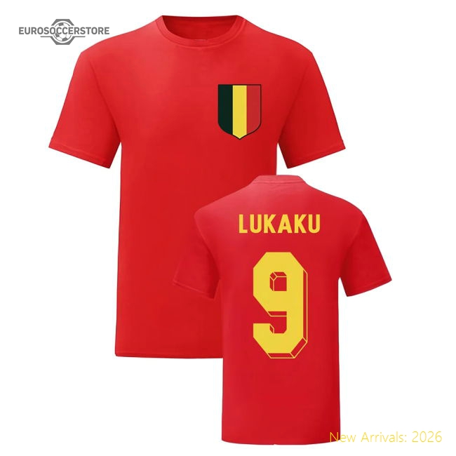 Romelu Lukaku Belgium National Hero Tee\'s (Red)-Vantage Point Soccer