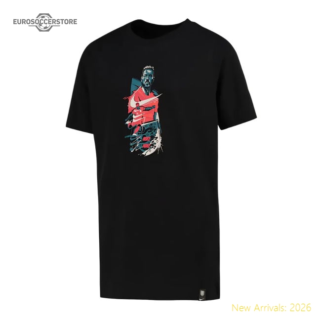 2022-2023 England Player Tee (Black) - Kids-Vantage Point Soccer